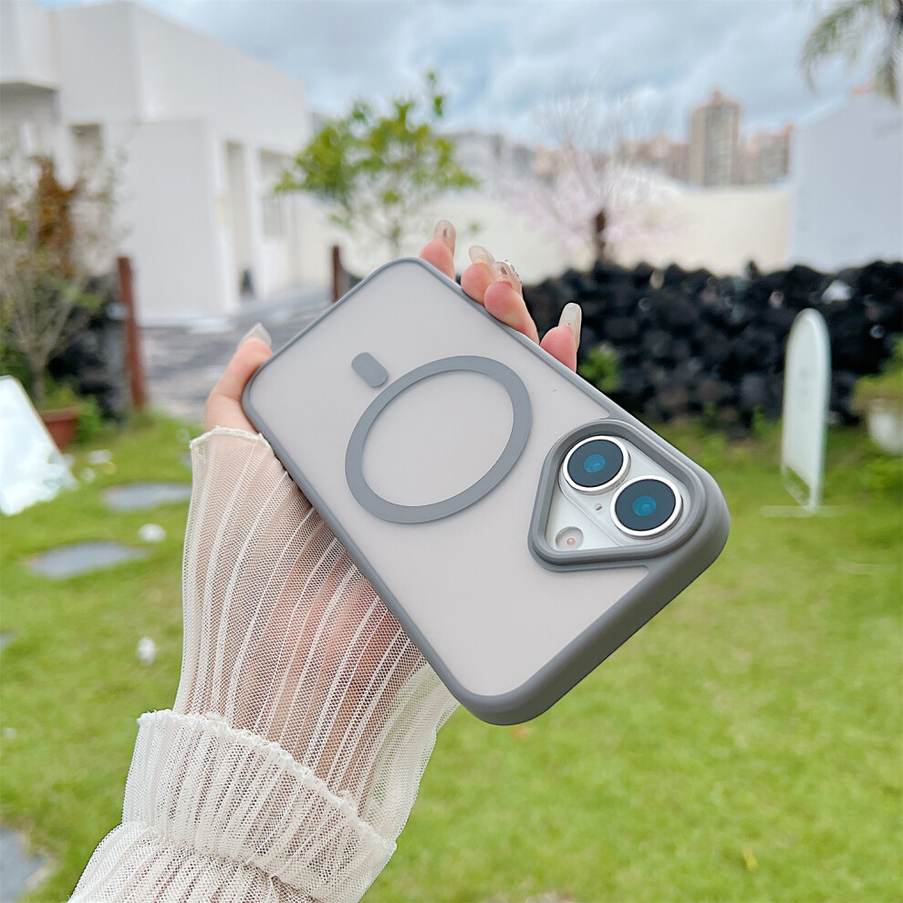 (Grey) For Iphone 17 Case Compatible With Magsafe Skin Touch Tpu Acrylic Phone Back Cover Grey 6914282324454