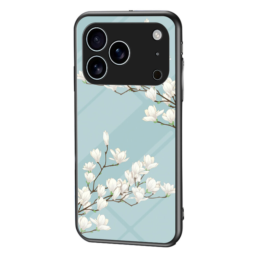 (Gardenias) For Iphone 17 Pro Max Case Floral Pattern Tpu + Tempered Glass Protective Phone Cover 6914282068914