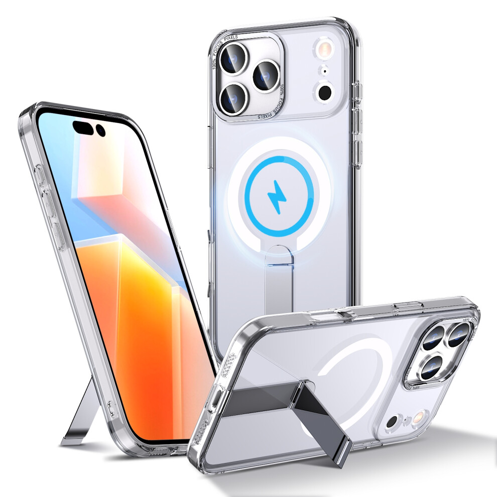 (Transparent) For Iphone 17 Pro Case Compatible With Magsafe Kickstand Tpu + Acrylic Phone Cover 6914289805000