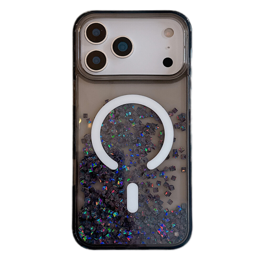 (Black) For Iphone 17 Pro Max Case Compatible With Magsafe Bling Rhinestone Quicksand Tpu + Pc Phone Cover Black 6914285749964