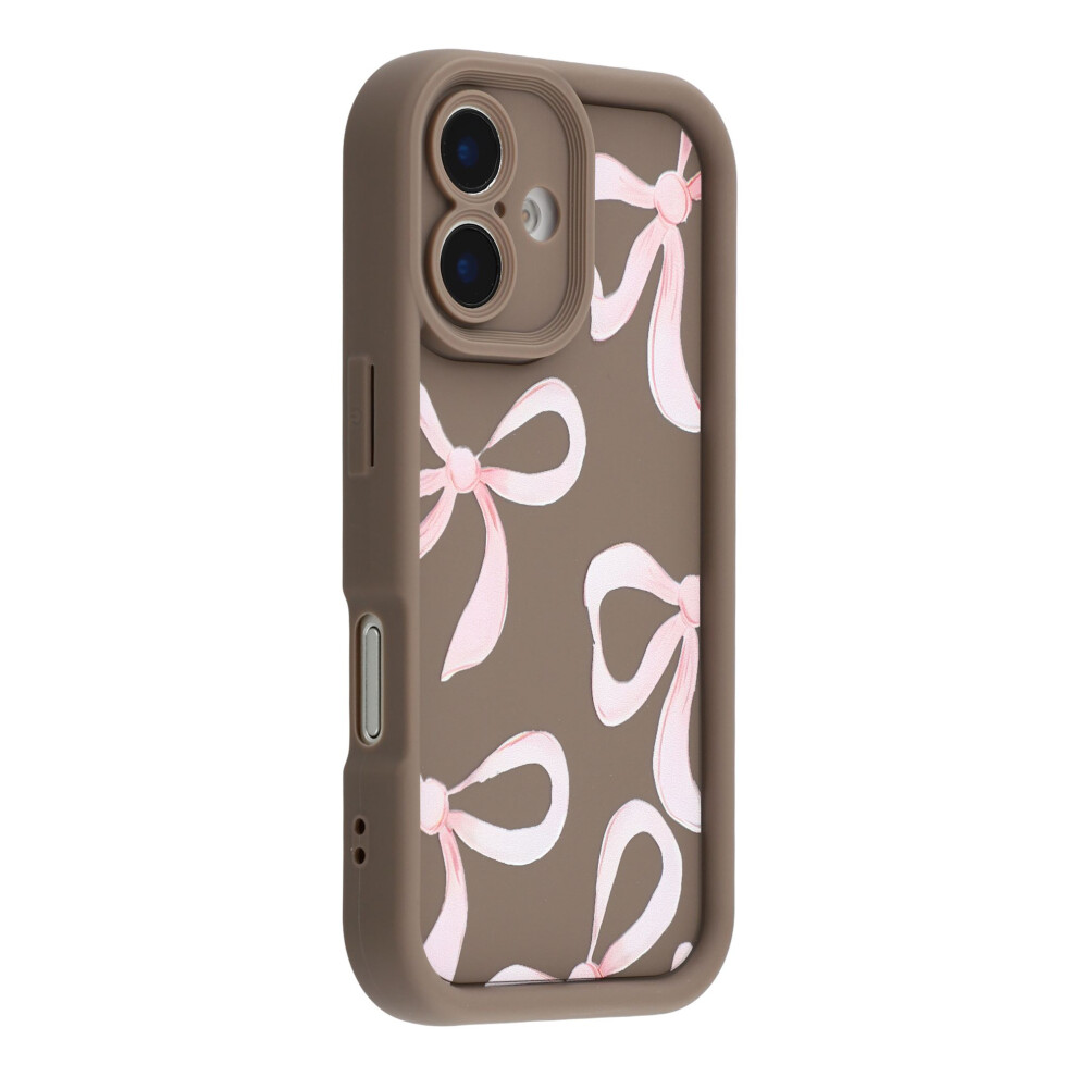(Big Bow ) For Iphone 17 Case Aesthetic Pattern Print Tpu Shockproof Phone Cover Brown 6914288817318