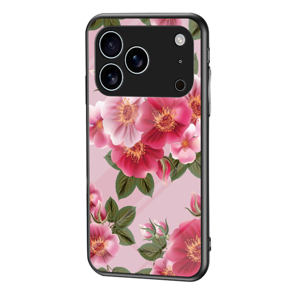 (Glamorous Peony) For Iphone 17 Pro Case Floral Pattern Tpu + Tempered Glass Protective Phone Cover 6914286980281