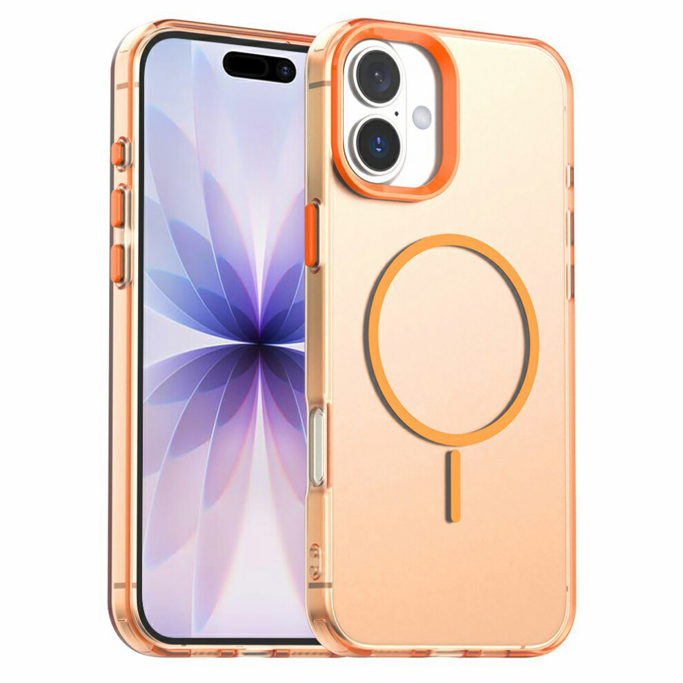 (Orange) For Iphone 17 Case Candy Color Pc + Tpu + Pet Phone Cover Compatible With Magsafe Orange 6914284598358