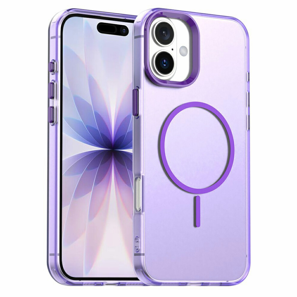 (Purple) For Iphone 17 Case Candy Color Pc + Tpu + Pet Phone Cover Compatible With Magsafe Purple 6914289155167