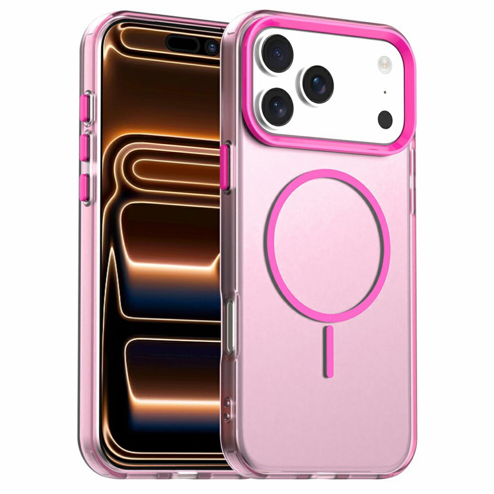 (Red) For Iphone 17 Pro Case Candy Color Pc + Tpu + Pet Phone Cover Compatible With Magsafe Red 6914283518562