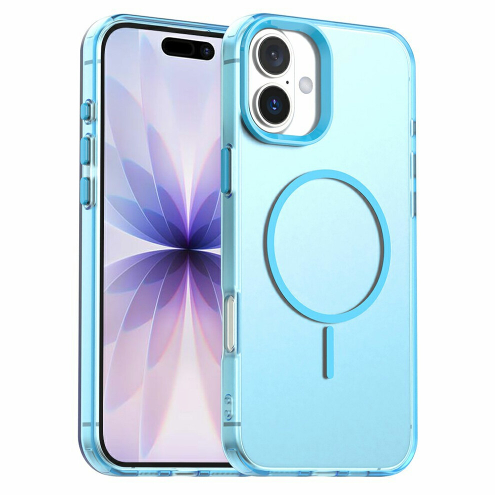 (Blue) For Iphone 17 Case Candy Color Pc + Tpu + Pet Phone Cover Compatible With Magsafe Blue 6914288418720