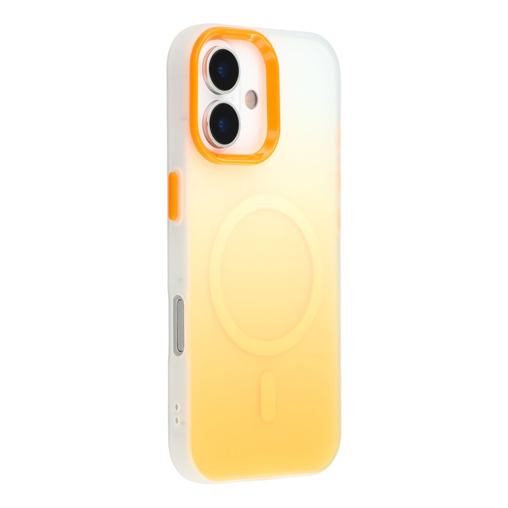 (Orange) For Iphone 17 Case Compatible With Magsafe Gradient Frosted Design Pc + Tpu Phone Cover Orange 6914280779539