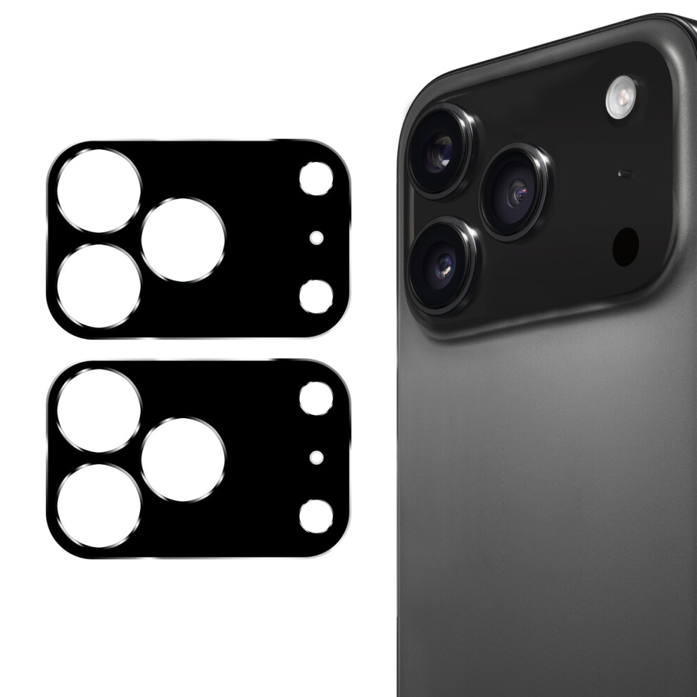 (Black) For Iphone 17 Pro Max 2Pcs Camera Lens Protector Enkay Hat-Prince Integrated Tempered Glass Lens Film Black 6914281529522