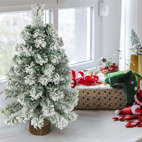 30cm Mini Tabletop Christmas Tree with LED Lights - Red