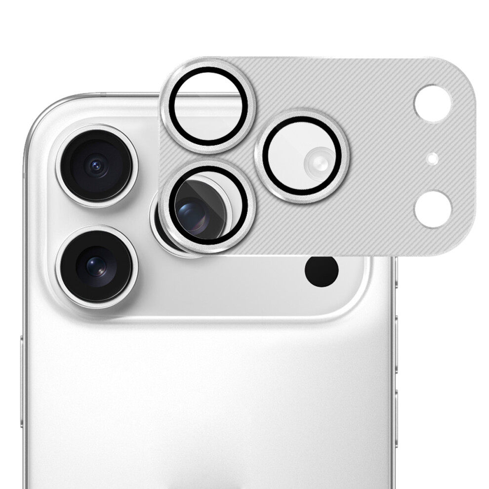 (Silver) For Iphone 17 Pro Camera Lens Protector Enkay Hat Prince Aluminium Alloy + Tempered Glass Lens Film Silver 6914286703392