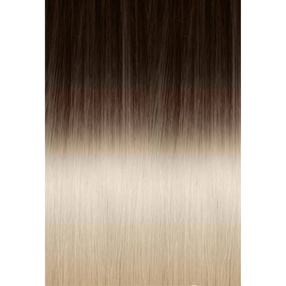Seiseta Keratin Fusion Russian Hair Extension 20Pcs Ombre 4/1001 Brown/Platinum Blonde 55Cm