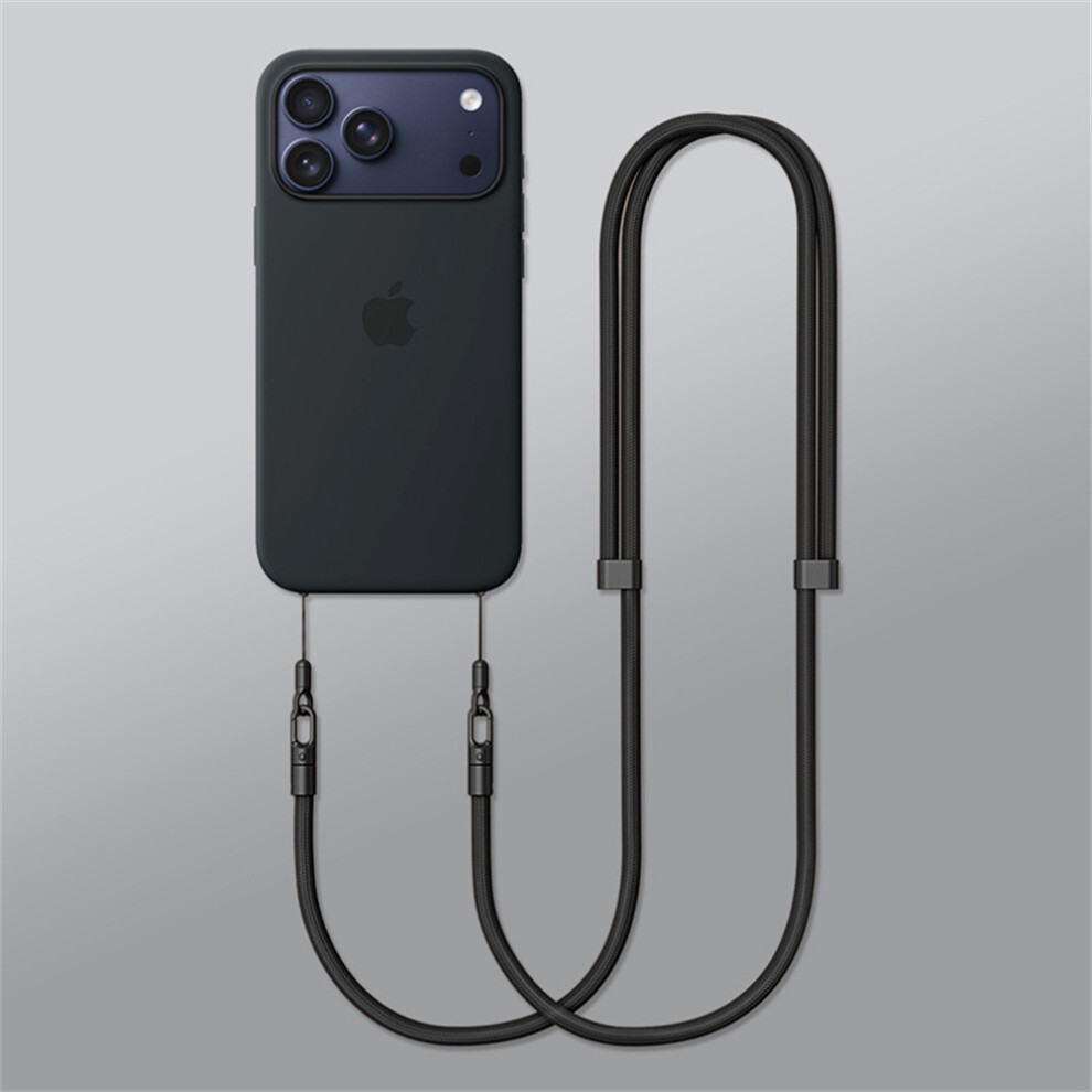 (Black) For Iphone 17 Case Crossbody Strap Adjustable Neck Lanyard Dual Buckle Slim Hanging Rope Black 6914283970513