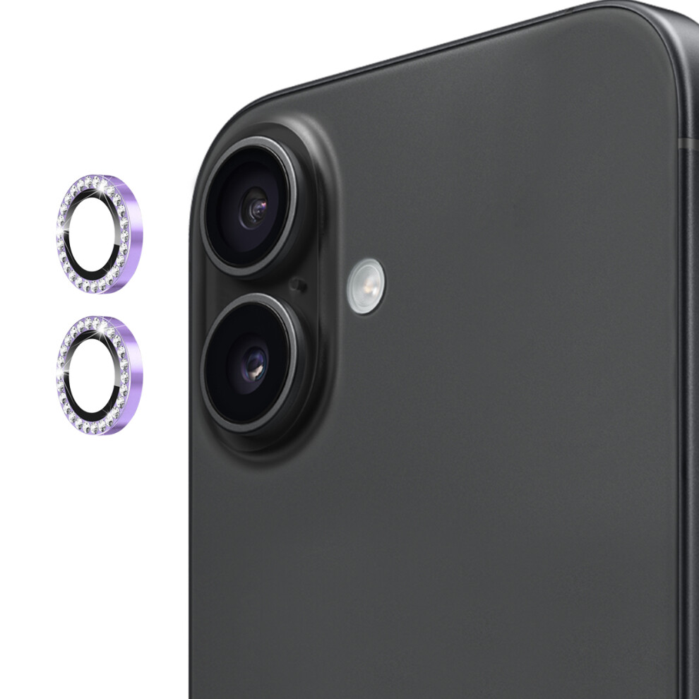 ( Purple) For Iphone 17 Camera Lens Protector Enkay Hat Prince Rhinestone Decor Rear Lens Film Light/Purple 6914283010417