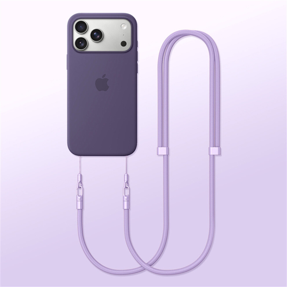 (Purple) For Iphone 17 Case Crossbody Strap Adjustable Neck Lanyard Dual Buckle Slim Hanging Rope Purple 6914282306917