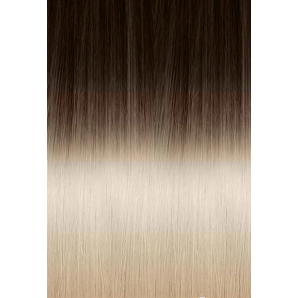 Seiseta Tape-In Russian Hair Extension 6 Pcs Ombre 4/1001 Brown/Platinum Blonde 55Cm