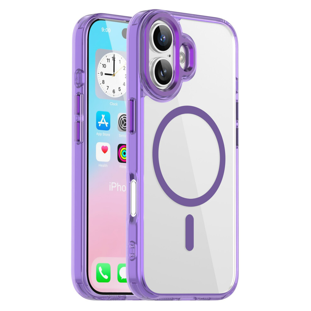 (Transparent ) For Iphone 17 Case Compatible With Magsafe Tpu+Pc Transparent Phone Cover Purple 6914284107987