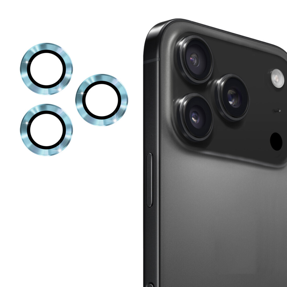 (Sierra ) For Iphone 17 Pro Max Iphone 17 Pro Camera Lens Protector Enkay Hat-Prince Metal Ring Lens Film Blue 6914281703236