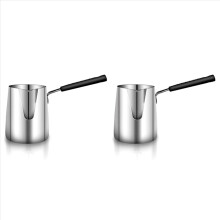 Smør- og kaffekanne i rustfritt stål, melkekanne med tut - (600 ml)