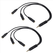 Pozlátený 3,5 mm stereo audio rozbočovací kábel 3,5 mm (1/8 palca)
