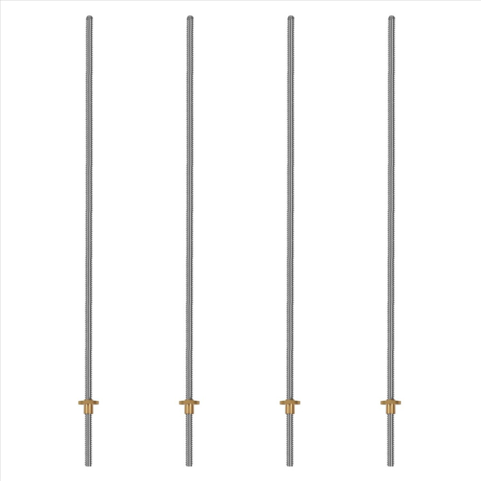 500Mm T8 Lead Screw And Brass Nut (2Mm Pitch, 4 Starts, 8Mm Lead) 4851216639784