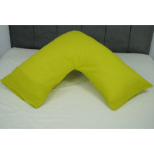 (Lime Green) V Shaped Quilted Pillow with free Pillowcase Polycotton Head Neck Maternity & Baby Support Standard Size Cushion