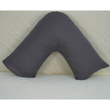 (Charcoal) V Shaped Quilted Pillow with free Pillowcase Polycotton Head Neck Maternity & Baby Support Standard Size Cushion