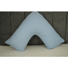 (Sky Blue) V Shaped Quilted Pillow with free Pillowcase Polycotton Head Neck Maternity & Baby Support Standard Size Cushion