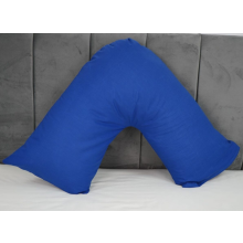 (Royal Blue) V Shaped Quilted Pillow with free Pillowcase Polycotton Head Neck Maternity & Baby Support Standard Size Cushion