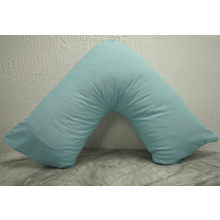 (Duck Egg) V Shaped Quilted Pillow with free Pillowcase Polycotton Head Neck Maternity & Baby Support Standard Size Cushion