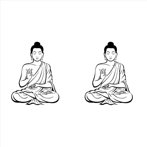 Wall Sticker Meditating Buddha Decal Removable Art Mural Home Decor