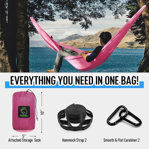 Hamac de camping, hamac portable, hamacs parachute en nylon léger 2