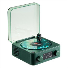 Waves Vintage Vinyl Record Bluetooth Speaker with RGB Ambient Lights