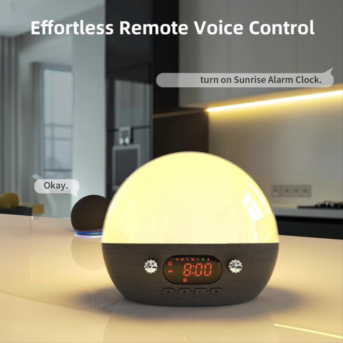 Sveglia con altoparlante Bluetooth e luce solare per camera da letto 1