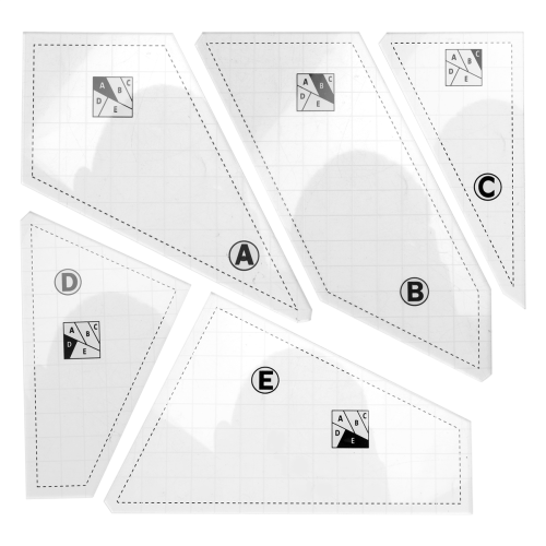 5Pcs Quilting Cutting Template Grids Quilt Ruler Set Acrylic 2