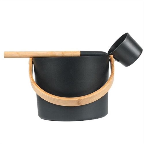Finnischer Sauna-Aluminiumeimer, Set mit langstieligen Löffeln, Badezimmer 1