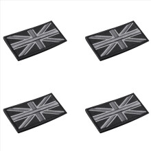 Toppa con bandiera britannica Jack, 10 cm x 5 cm, NUOVA (nero/grigio)
