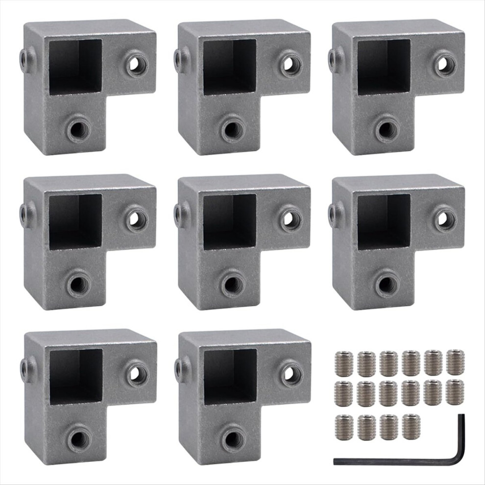 8 Pcs 1In/25 Mm Square Tube Connector, B 4712297576026