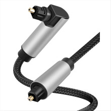 90 Degree Optical Audio Cable, Right Angle Toslink Cable