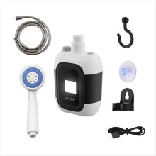 Tragbare Campingdusche, Outdoor-Duschpumpe, USB-aufladbar