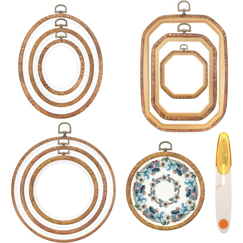 Embroidery Hoop Frame Imitated Wood for Display DIY