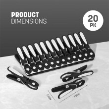 (Black , 48 Pack) KEPLIN 20-Pack Black Laundry Pegs - Durable Plastic Clothespins with Strong Spring & Secure Clamping for Indoor & Outdoor Use - Safe,