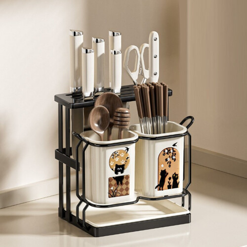 Portaoggetti con organizer per coltelli integrato 2