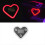 Car LED Ambient Heart Solar Neon Light for Triangle Window Red 3