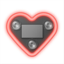 Car LED Ambient Heart Solar Neon Light for Triangle Window Red
