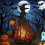 Halloween Witch Lamp, Gothic Spooky Witch Decor with Holding Lantern 3