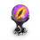 3D Crystal Ball with DIY Video Playback 7cm Display Sphere, Orange 2