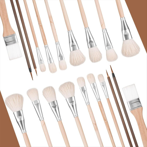 20Pcs Pottery Glaze Brushes Soft Bristle Ceramic Brushes Set 1