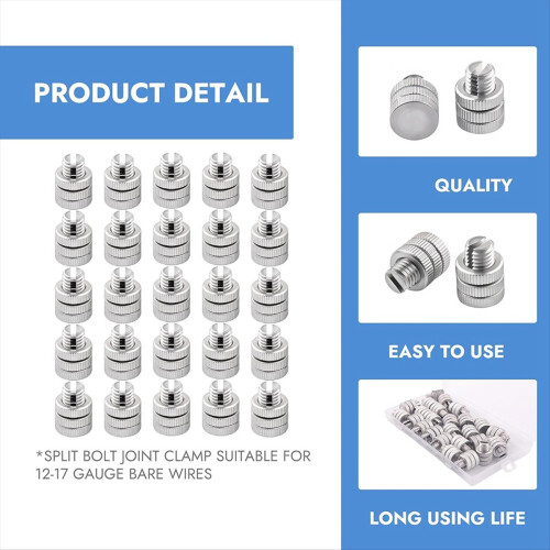 25 Pcs Aluminum Split Bolt Joint Clamp 2