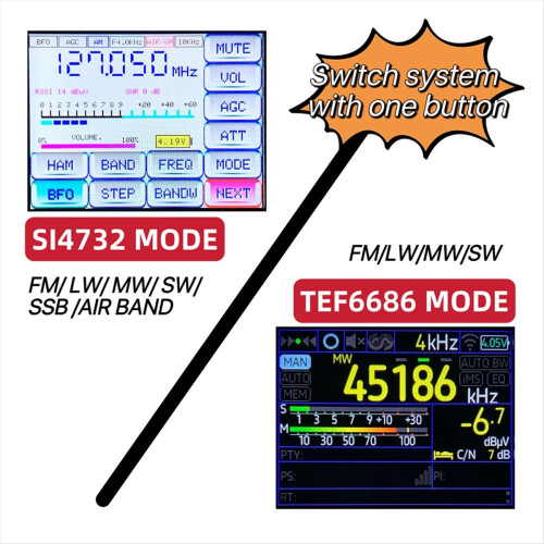 ESP32 Funkempfänger ESP32-SI4732 Funkgerät ATS Decoder Pocket 2