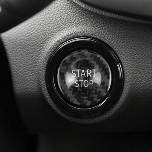 Car Engine Start Stop Button Carbon Fiber Trim Sticker for 2